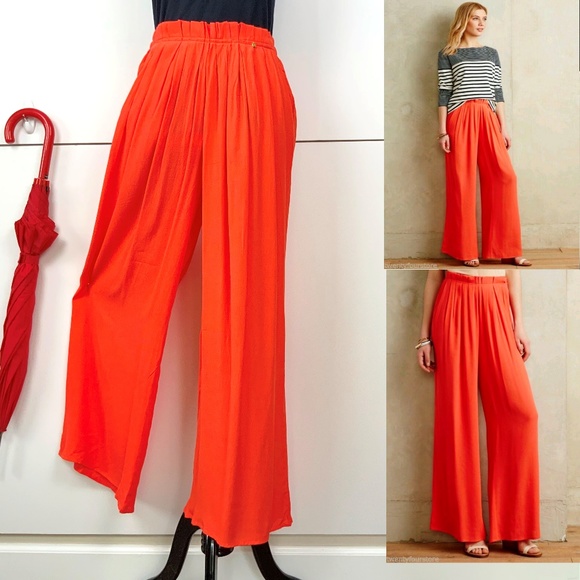 Anthropologie Pants - New Harlyn Sabie Coral Wide Leg Pants Sz XS